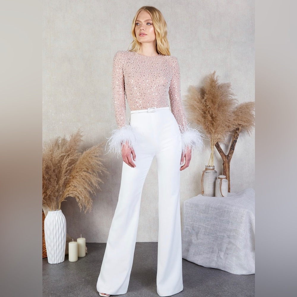 COPY - COPY - Nadine Merabi White Amelia Jumpsuit
